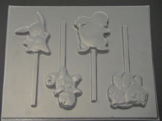 543sp Pokerman Go Friends Chocolate or Hard Candy Lollipop Mold